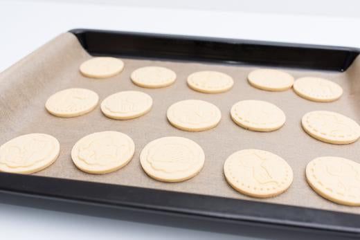 Sugar cookies on baking tray