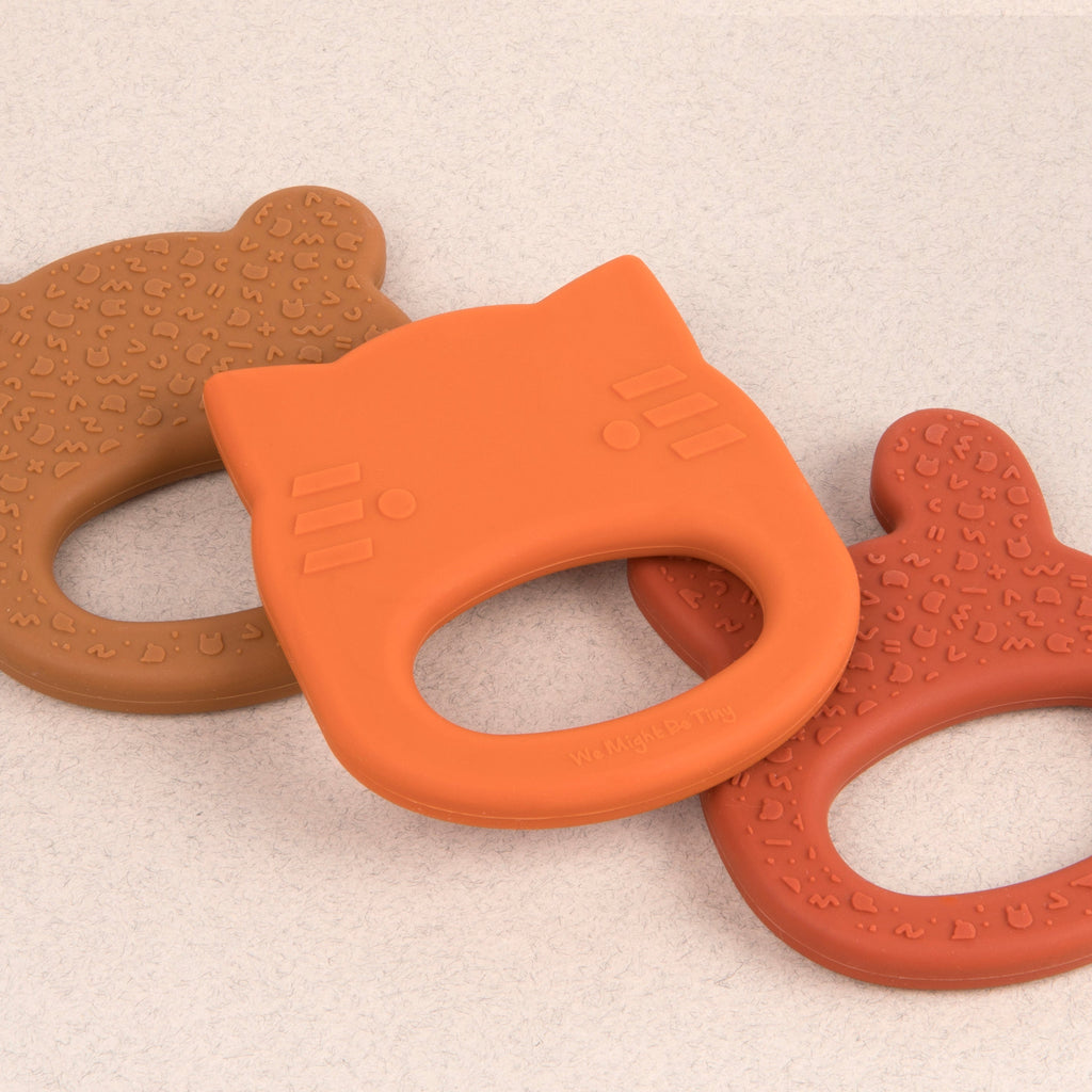 Our silicone cat teething ring in Burnt Orange