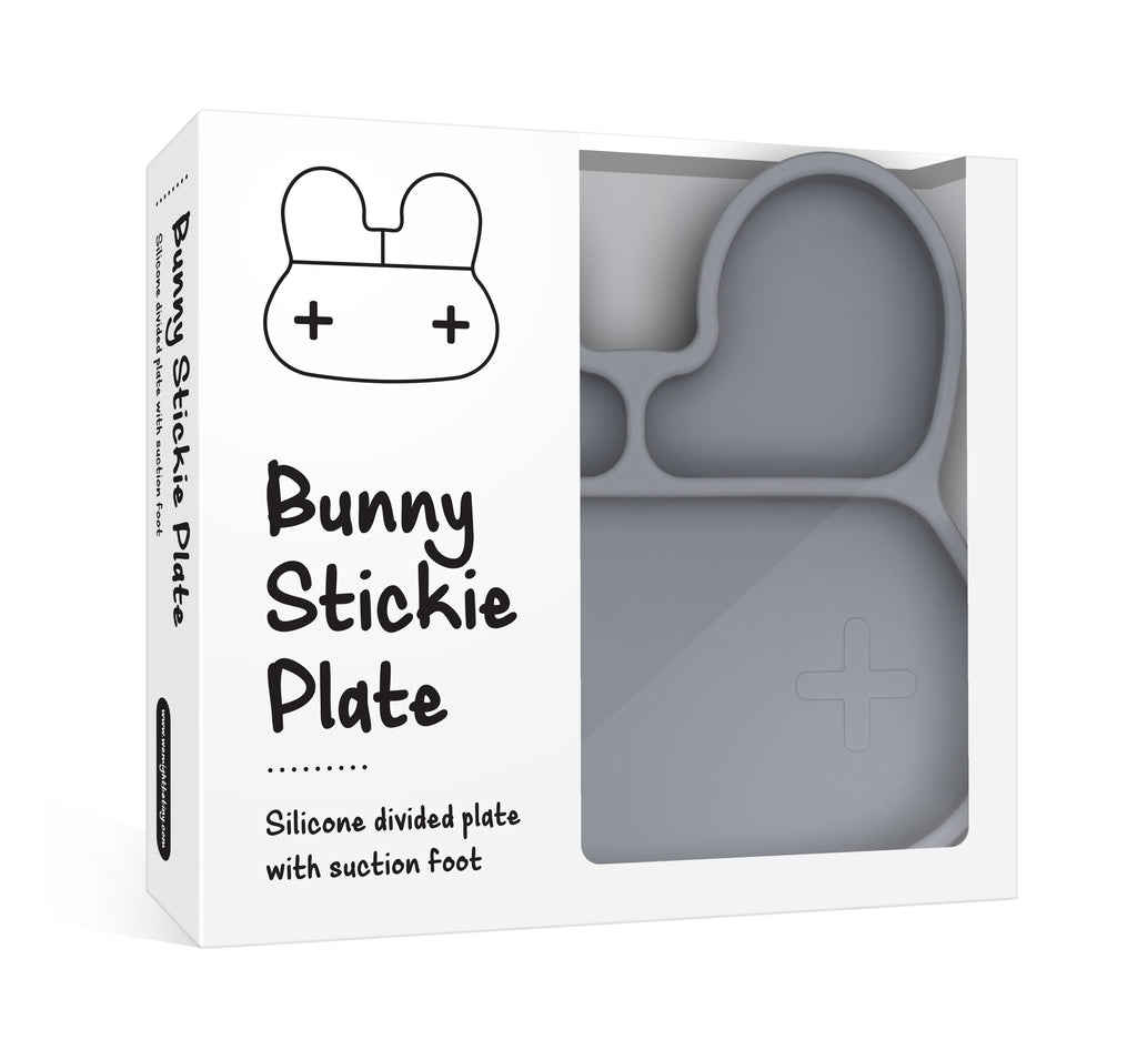 Bunny Stickie® Plate - Grey