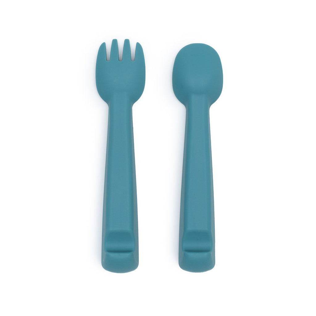 Feedie® Fork & Spoon Set - Blue Dusk