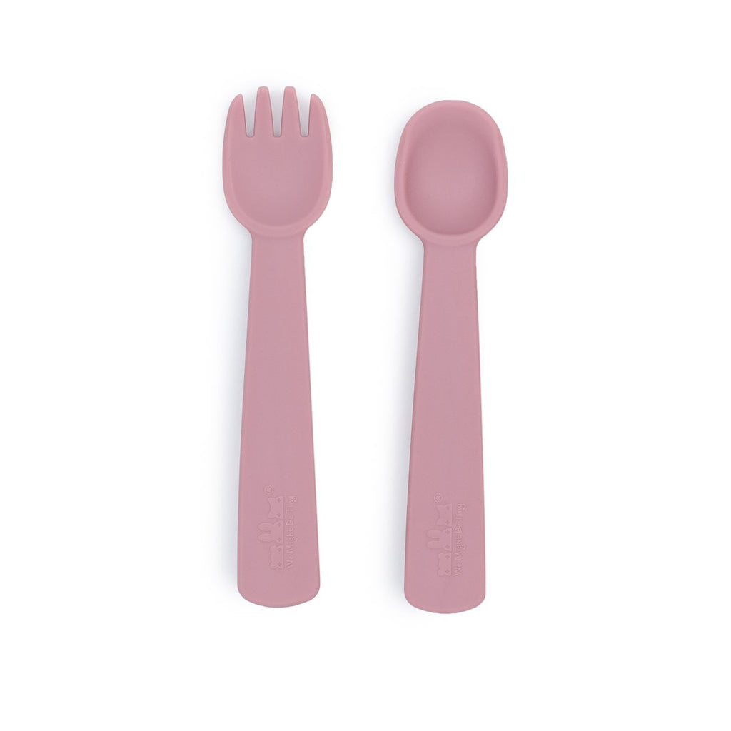 Feedie® Fork & Spoon Set - Dusty Rose
