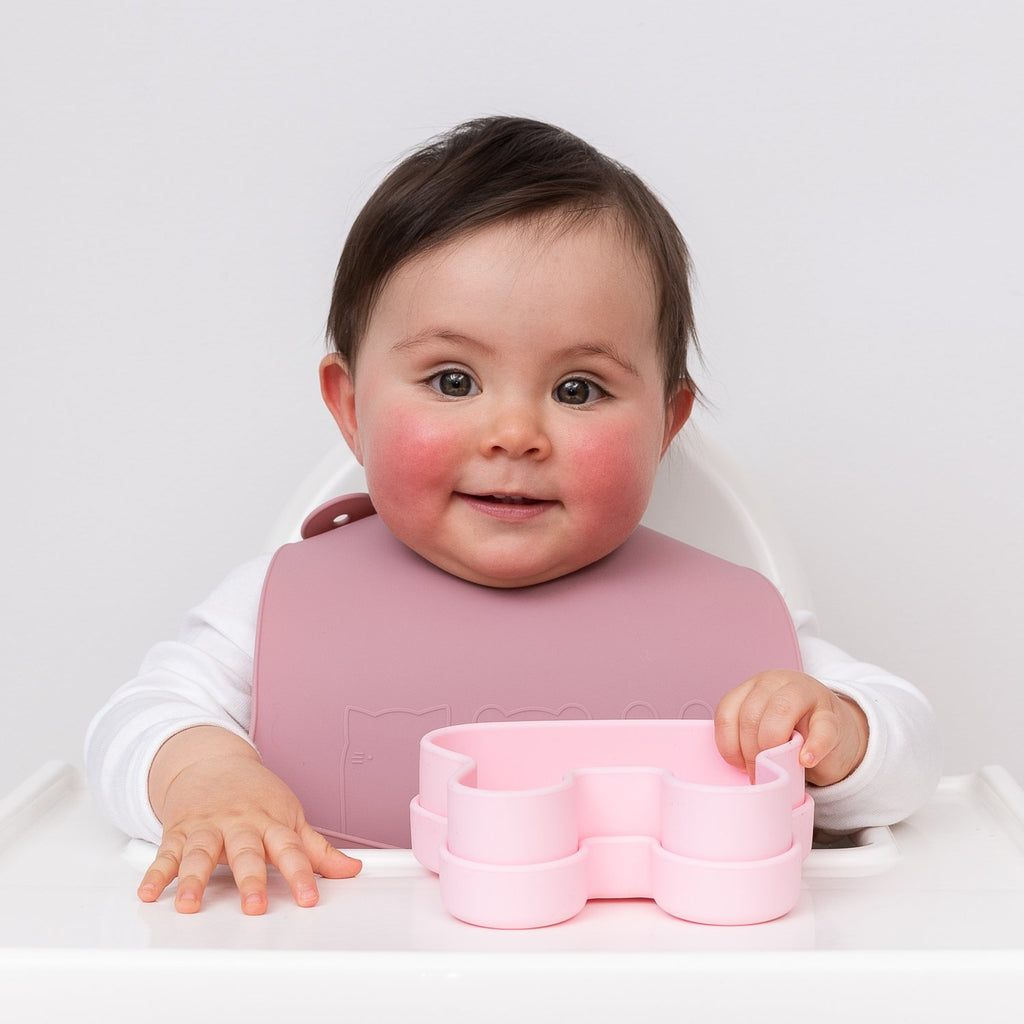 We Might Be Tiny silicone bib - Dusty rose