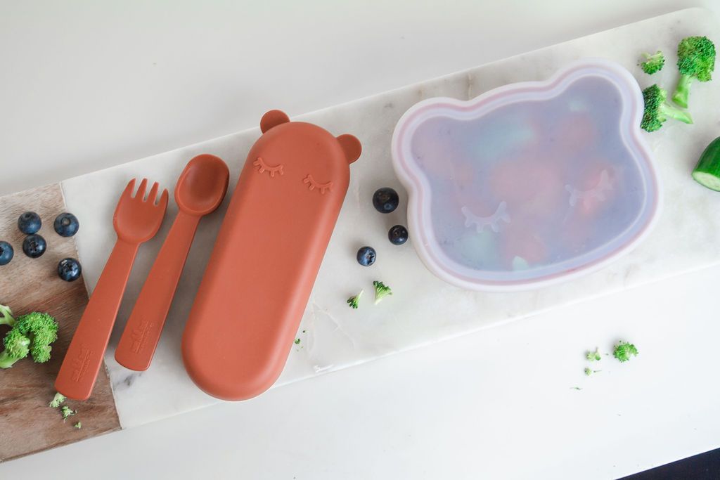 Feedie Fork & Spoon Set - Powder Pink