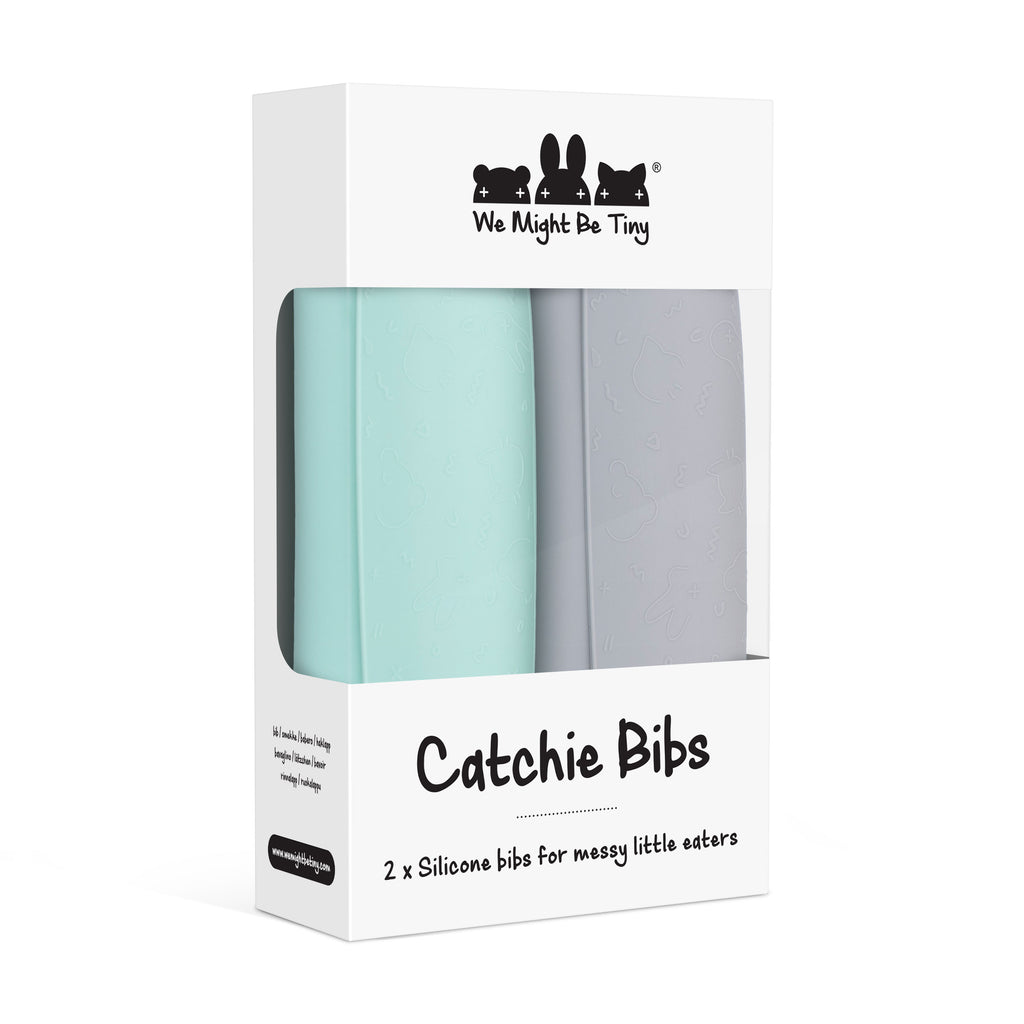 Catchie Bibs® 2.0 - Mint & Grey