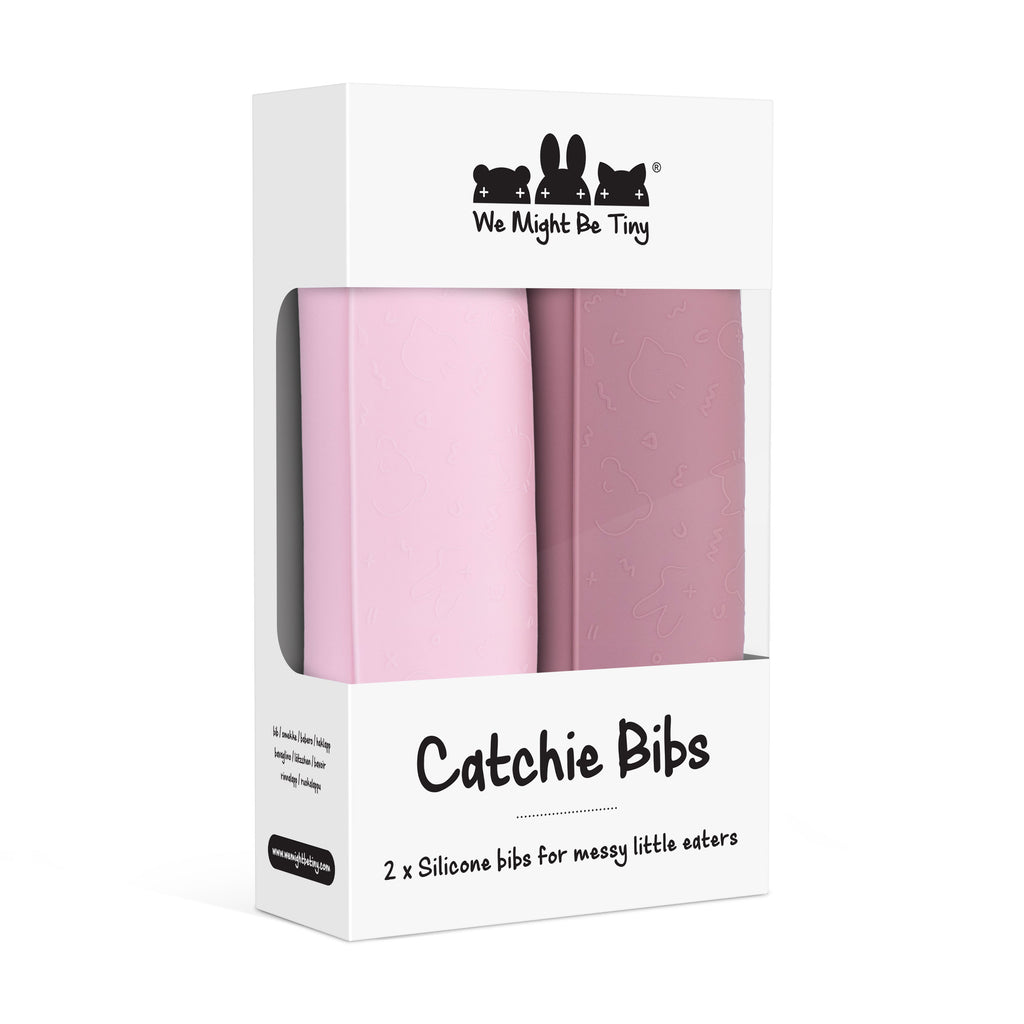Catchie Bibs® 2.0 - Dusty Rose & Powder Pink