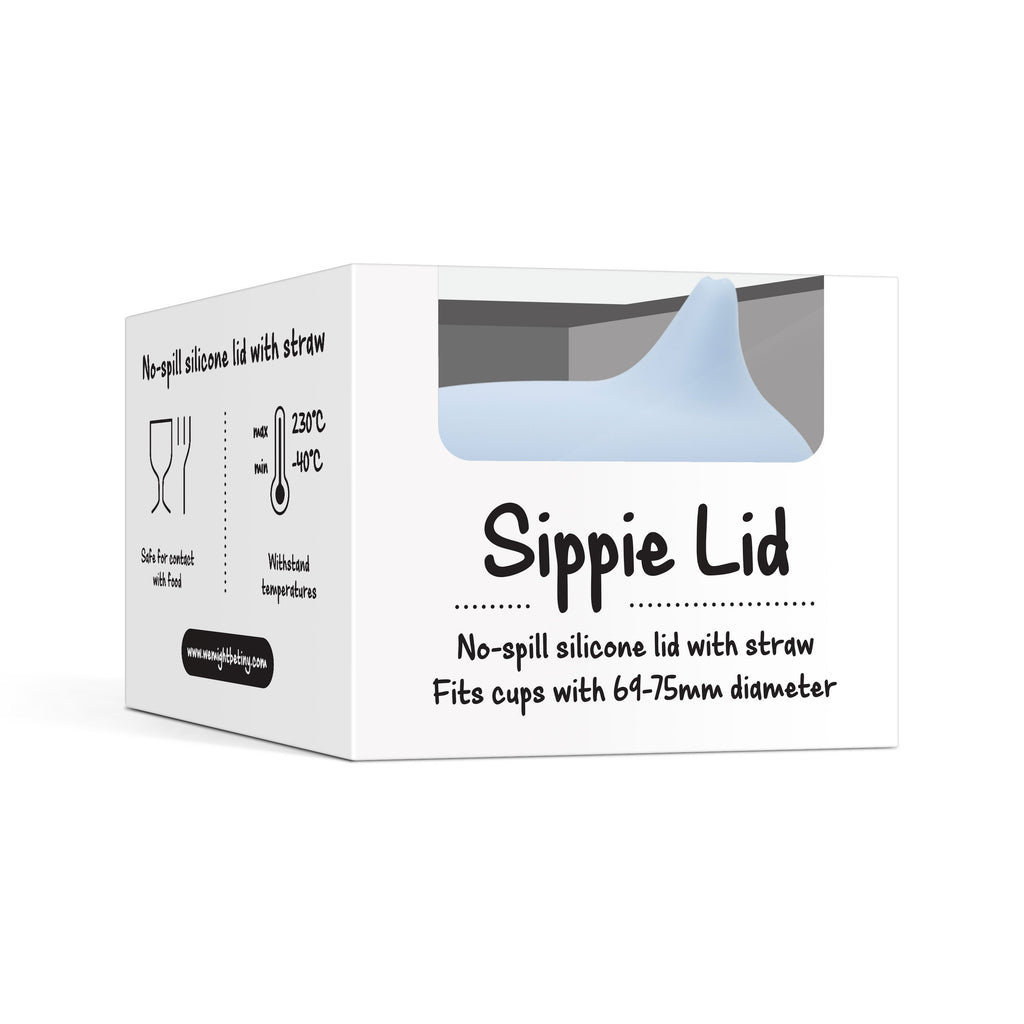 The Sippie Lid - The No-Spill Sippy Cup Lid with Straw in Powder Blue