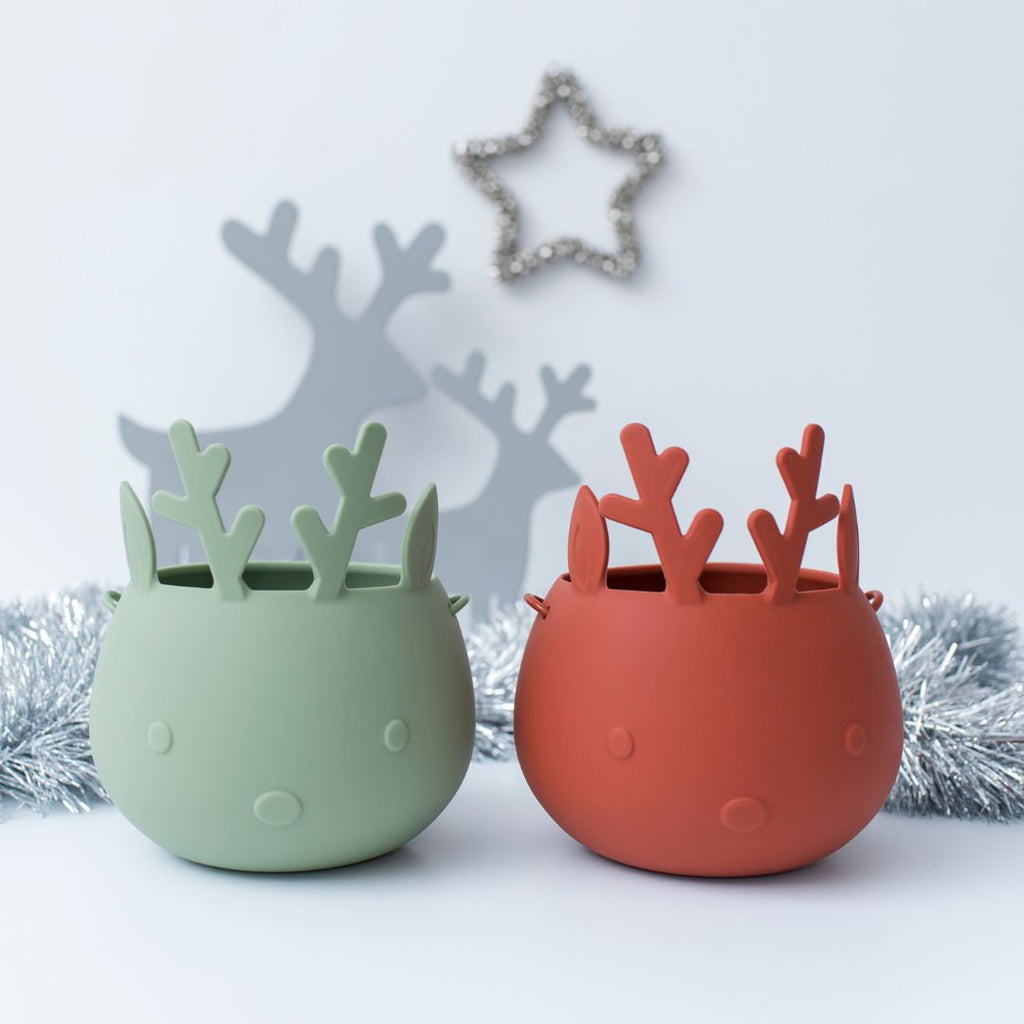 Christmas Reindeer Basket - Sage