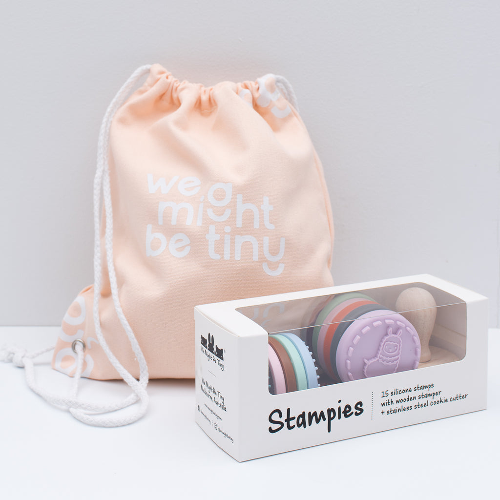 We Might Be Tiny Drawstring Bag - Tiny Peach 🍑 (limited edition)
