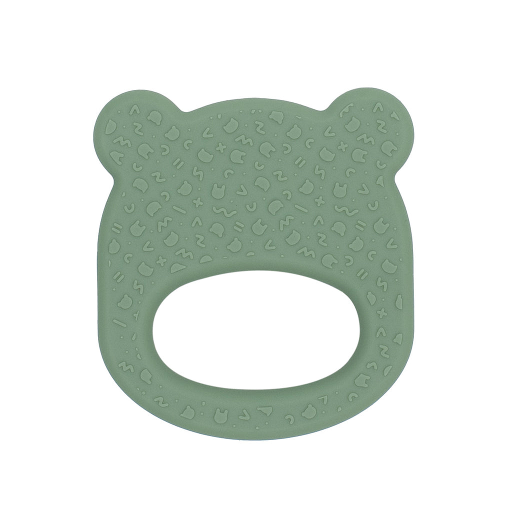 Our silicone bear teething ring in Sage