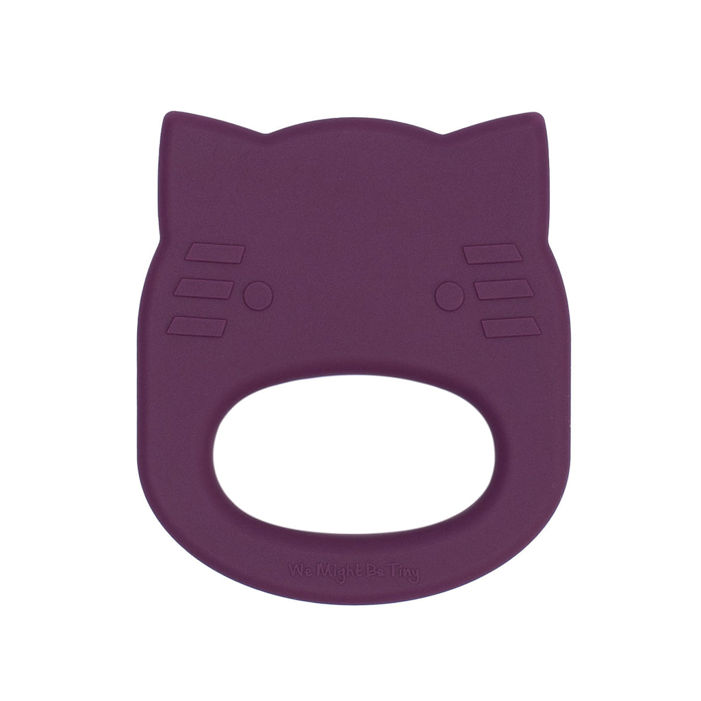 Our silicone cat teething ring in Plum